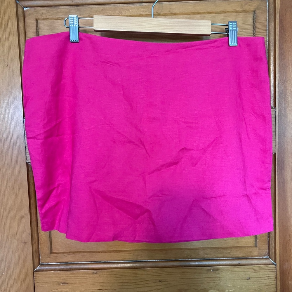 Pink Linen Mini Skirt Size 14